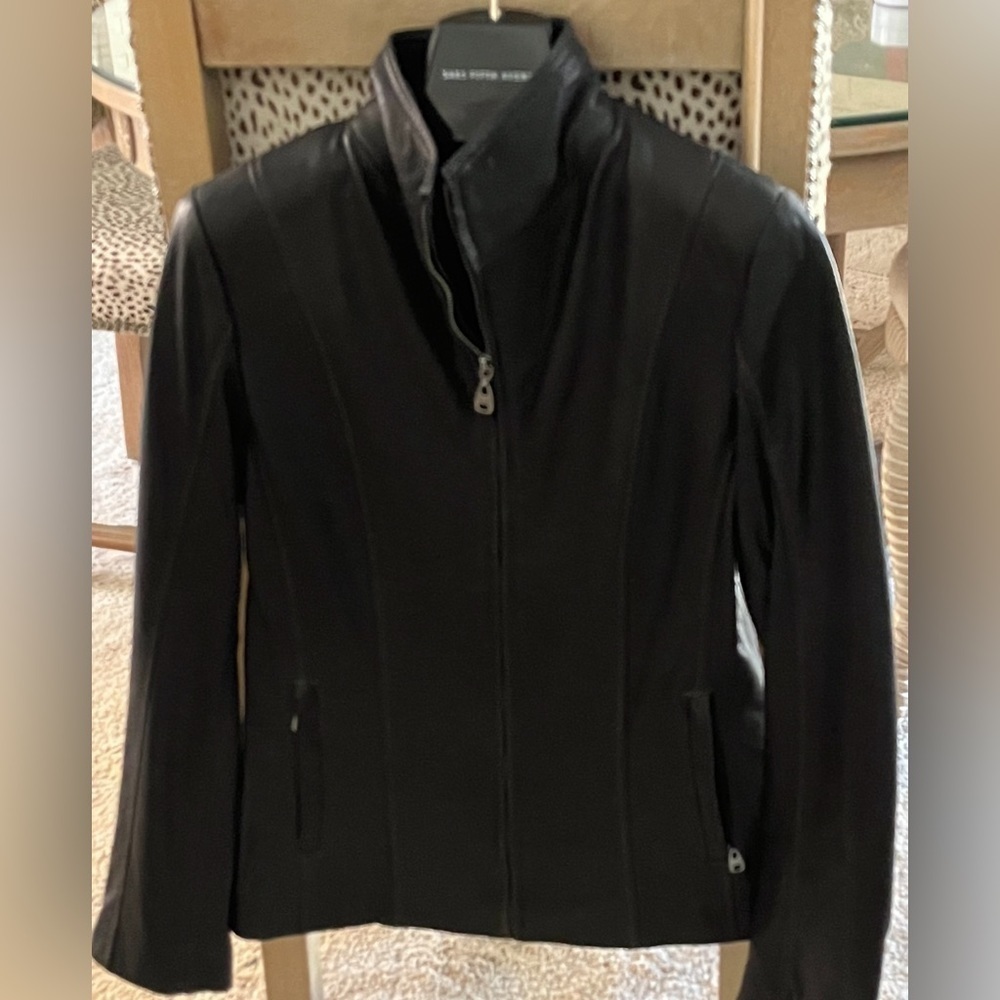 100% Lambskin Moto Jacket, Marc New York by Andrew Marc Black BNWOT - Picture 3 of 15